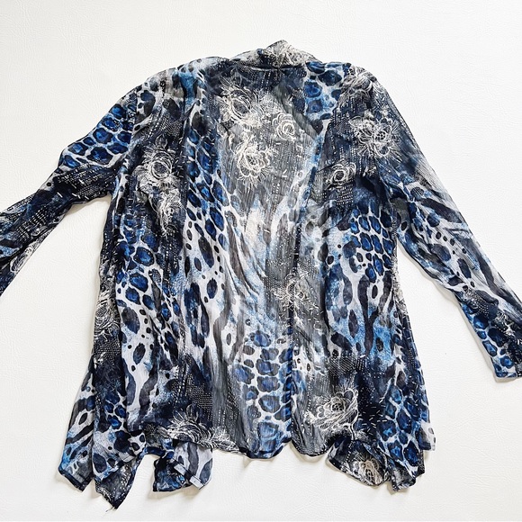Sheer Leopard Print Cardigan Top - Picture 4 of 4